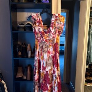 Vibrant Multicolor Midi Dress